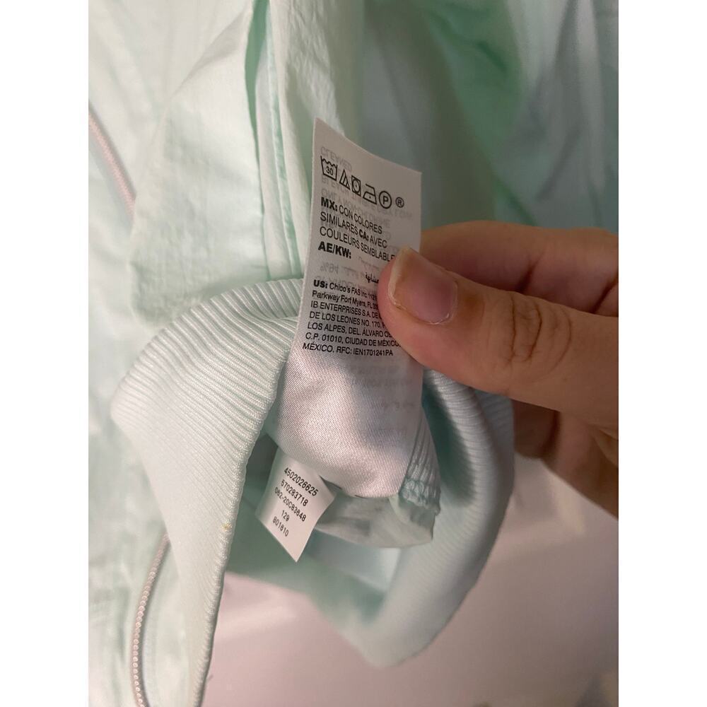 Chico’s Green Zip Windbreaker Size 1 - Picture 7 of 8
